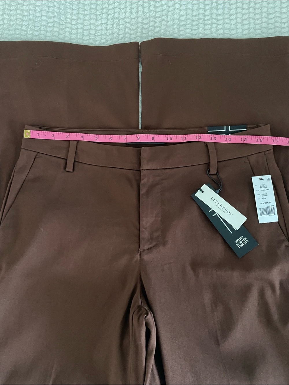 Liverpool | Kelsey Wide Leg Trouser in Saddle Brown | Women’s Pant | NWT - Picture 11 of 15